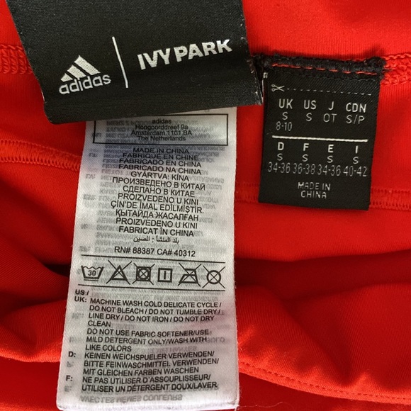 Adidas X Ivy Park mesh panel Mine legging/tights bright red side pocket! Size S - Picture 14 of 14